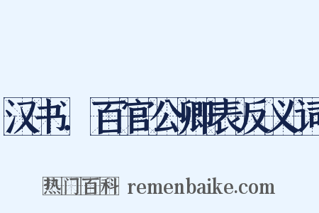 汉书．百官公卿表反义词是什么意思的图片